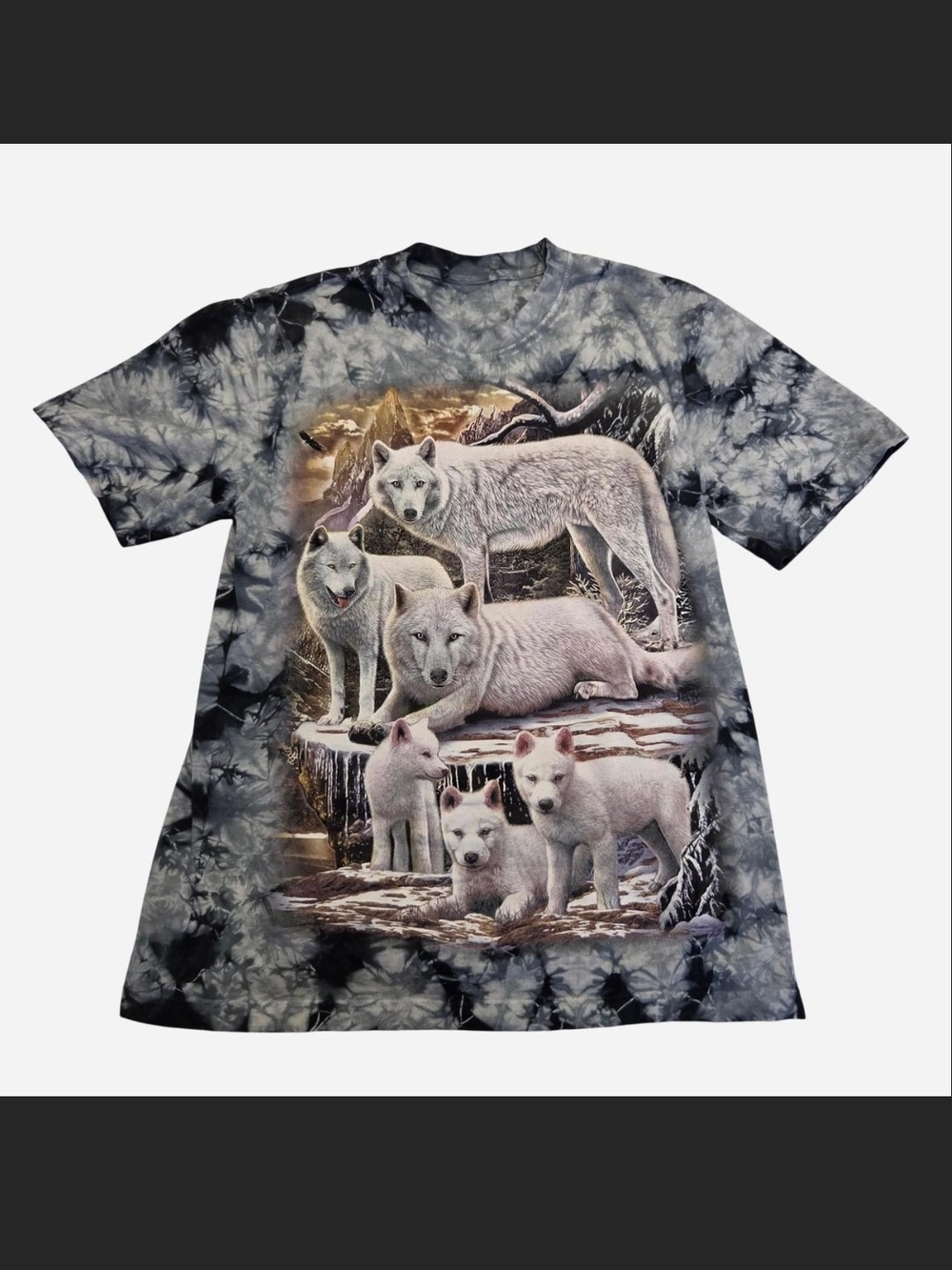 White Wolf Graphic Tie-Dye Tee